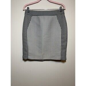 Banana Republic Skirt Womens Size 4 Black White Lined Zipper Career Pockets NWT